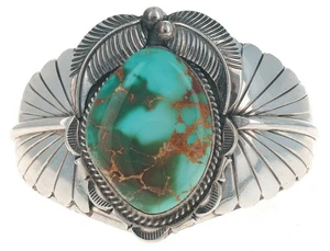 Pulsera Turquesa Royston Natural del Artista Navajo Cecil Atencio - Imagen 1 de 5