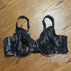 Reggiseno con ferretto Cacique nero in pizzo completo 44D - Foto 1 di 6