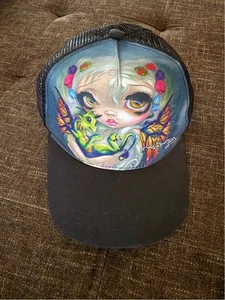 Jasmine Becket Griffith Hat Gothic Fairy Dragonling Series Fantasy Art Black Cap - Picture 1 of 4