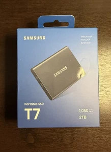 Samsung T7 MU-PC2T0T 2TB Portable SSD - Titan Gray. - Picture 1 of 9