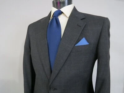 Austin Reed London charcoal Prince of Wales check window pane full suit 40 R - Image 1 of 4
