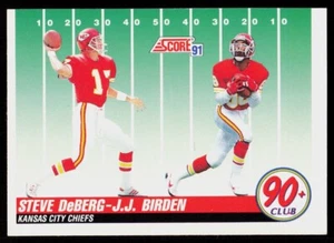 1991 Score Steve DeBerg / J.J. Birden 90PC, RC #326 FOOTBALL Kansas City Chiefs - Picture 1 of 2