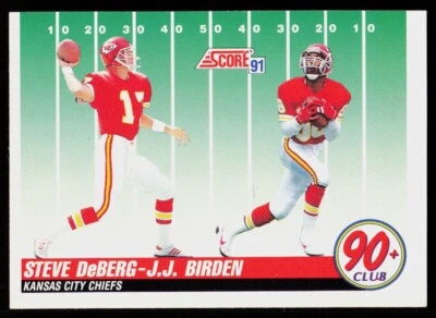 1991 Score Steve DeBerg / J.J. Birden 90PC, RC #326 FOOTBALL Kansas City Chiefs - Image 1 of 2