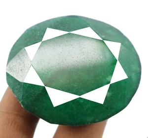 Oval Shape 271 Ct Certified Green Emerald Gemstone 46 x40 x 19 mm - Picture 1 of 5