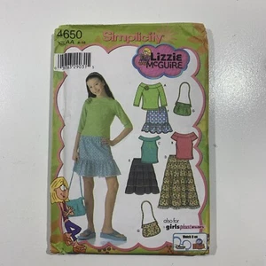 Simplicity 4650 Pattern Lizzie McGuire Girls Skirt Tops Bag Uncut Tracked - Picture 1 of 7