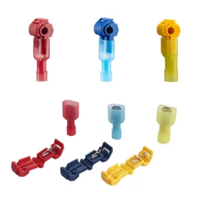 60pcs T-Taps Wire Terminal Connectors Insulated 22-10 AWG Quick Splice Combo Kit - Picture 1 of 11