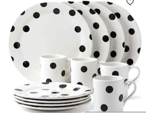 Juego de vajilla KATE SPADE NEW YORK Deco Dot 12 piezas a lunares servicio para 4 - Imagen 1 de 1