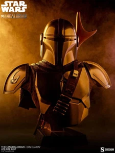 SIDESHOW Star Wars The Mandalorian - Din Djarin 1:1 Bust - Foto 1 di 10