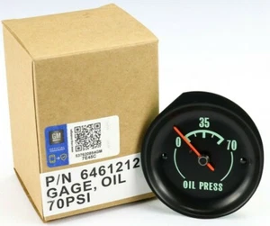 1968 -1971 Corvette Oil Pressure Gauge 70 Lb PSI GM Restoration Oil Press C3 NEW - Picture 1 of 4