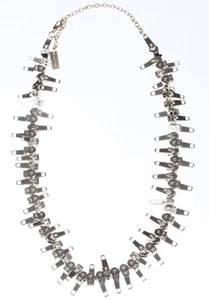 Marc Jacobs Silver Tone Statement Punk Zipper Necklace - Picture 1 of 4