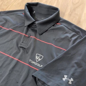 Top Golf Under Armour Heart Gear Suelto Para Hombre Mediano Golf Polo Gris Rayas - Imagen 1 de 7
