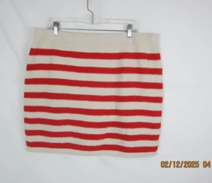 Women's A New Day Mini Sweater Skirt Red Stripe XL - Picture 1 of 18