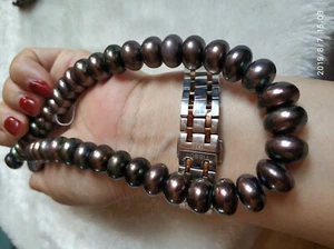 14-12mm Stunning AAAA  real natural Tahitian black pearl necklace 14k 20"  - Picture 1 of 8