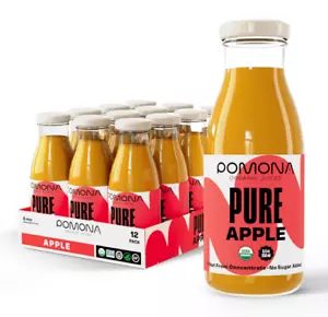 Pomona Organic Apple Juice, 12-Pack, 8.4 Oz Glass Bottles, No Added Sugar - Picture 1 of 5