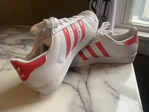 Adidas Kinder Superstar J Schnürschuhe Sneaker weiß pink Größe 4,5 - Bild 1 von 5