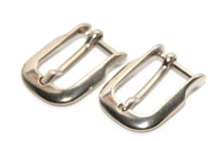 2x Solide Gürtelschnalle Schliesse Schnalle Buckle, 15 mm Breite, Silber, 80er - Picture 1 of 9