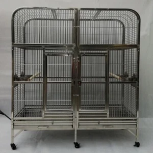 SUS201 Stainless Steel Parrot Cage 127x60x160cm Great Twins Bird Cage Big Macaw - Picture 1 of 5