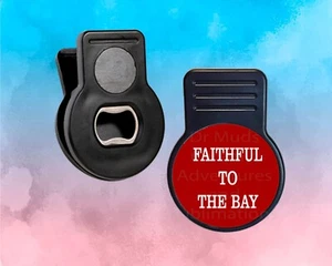 Cool FAITHFUL TO THE BAY 49ERS CLIP Magnetic With Bottle Opener Bag Saver - Picture 1 of 1