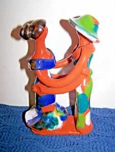 FIGURA DE COLECCIÓN HOMBRE Y MUJER BAILARINES BAILARINES DE ARCILLA ROJA TERRACOTA ESCULTURA - Imagen 1 de 6