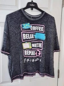 Friends TV Show Series Gray Short Sleeve Crew Neck Sleepwear T-Shirt Size 3X - Picture 1 of 5