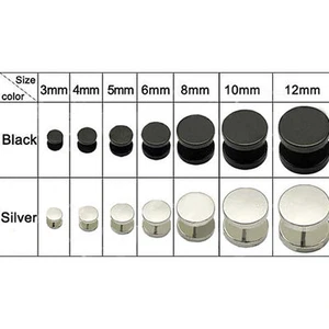 2X Fashion Men Barbell Punk Gothic Stainless Steel Ear Studs Earrings Unisex - Picture 1 of 1