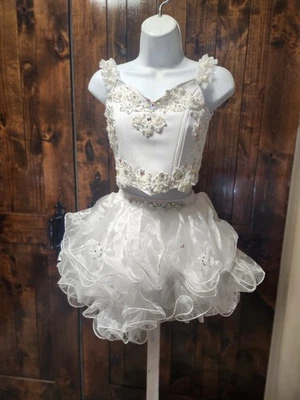 Белый блестящий кекс для девочки-цветочницы Pagent на день рождения конкурс принцессы размер 6 - Изображение 1 из 4