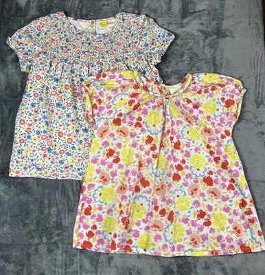 Mini Boden Lot of 2 Girls Tops Cap Sleeve Blouses Size 7-8 Floral EUC - Image 1 of 4