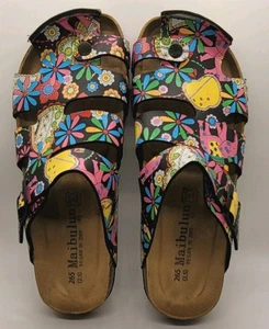 Sandalia Maibulun para mujer zueco recortado talla 43 hebilla lateral colorida floral artística - Imagen 1 de 10
