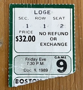 8.12.89 CELTICS/NUGGETS TICKET STUB - LARRY BIRD 24 PTS - Bild 1 von 1