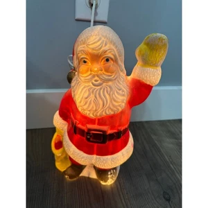 Molde soplado de mesa Papá Noel vintage de 13 pulgadas con prueba de luz y funciona - Imagen 1 de 7