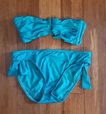 Mossimo  Womens Strapless Bikini  Gold Hardware  Teal Size S - Image 1 of 3