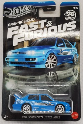 Volkswagen Jetta MK3 2025 serie plateada Hot Wheels Fast & Furious remix gráfico Foto 1 de 2