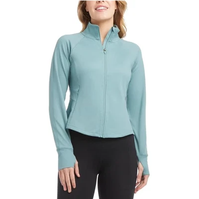 Chaqueta larga para mujer Teal Jockey cremallera completa XXL mezcla de poliéster/spandex nueva con etiquetas 6547 Foto 1 de 4