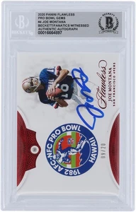 Joe Montana 49ers Signed 2020 Panini Flawless Pro Bowl Diamond PB4 9/20 BAS Card - Picture 1 of 3