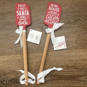2 New Primitives By Kathy Gigi Christmas Spatulas Santa Claus 2 Different Ones - Picture 1 of 9