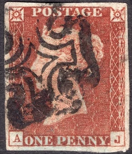 GB 1841 penny red plate 15 AK showing break in NE and a basal shift 'J' is SQ - Picture 1 of 1
