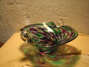 Vintage John Phillips Art Glass Hand Blown Confetti BOWL Artist Signed - Picture 1 of 10