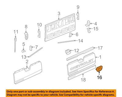 Puerta trasera Chevrolet GM OEM 03-06 Avalanche 1500 puerta trasera bisel escotilla 93440179 Foto 1 de 2