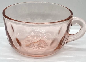 VINTAGE 1930er SIGNIERT HEISEY GLAS PUNSCHBECHER YEOMAN MUSTER FLAMINGO ROSA OPTIK - Bild 1 von 7