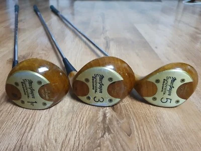 MacGregor Synchrolite Eye-o-matic M95 Oil Hardened Persimmon 1,3,5 Wood Set R - Image 1 of 4