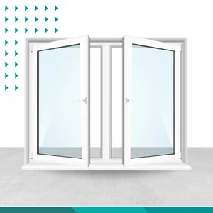 Kömmerling 70AD Kunststofffenster Dreh-Kipp Links/Dreh-Kipp Rechts Pfosten weiß  - Bild 1 von 2