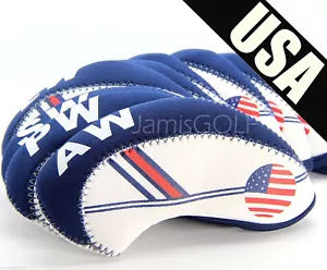 10 Golf Club Iron HeadCovers US USA Flag Mizuno PING PXG NIKE TaylorMade COBRA - Picture 1 of 12