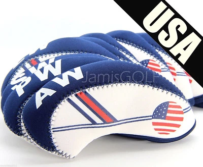 10 Golf Club Iron HeadCovers US USA Flag  Mizuno PING PXG NIKE TaylorMade COBRA - Image 1 of 4
