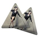2x Triangle Coaster - Dancing Woman Hat & Tails Show Girl #44832