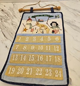 Vintage Adventskalender genäht Weihnachten Countdown Schneemann Let it snow  - Bild 1 von 2