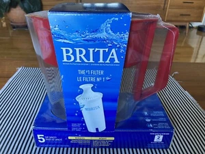 Brita Small 5 Cup Water Filter Pitcher with 1 Standard Filter, BPA Free – RED - Picture 1 of 2