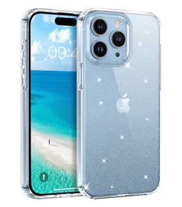 For iPhone 15 Pro Max Clear Bling Glitters Hybrid Soft Protective Case Cover US - Zdjęcie 1 z 6