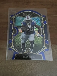 Select Zack Moss Concourse Prizm 2020 azul troquelado RC #69 a cuadros Buff Bills - Imagen 1 de 2