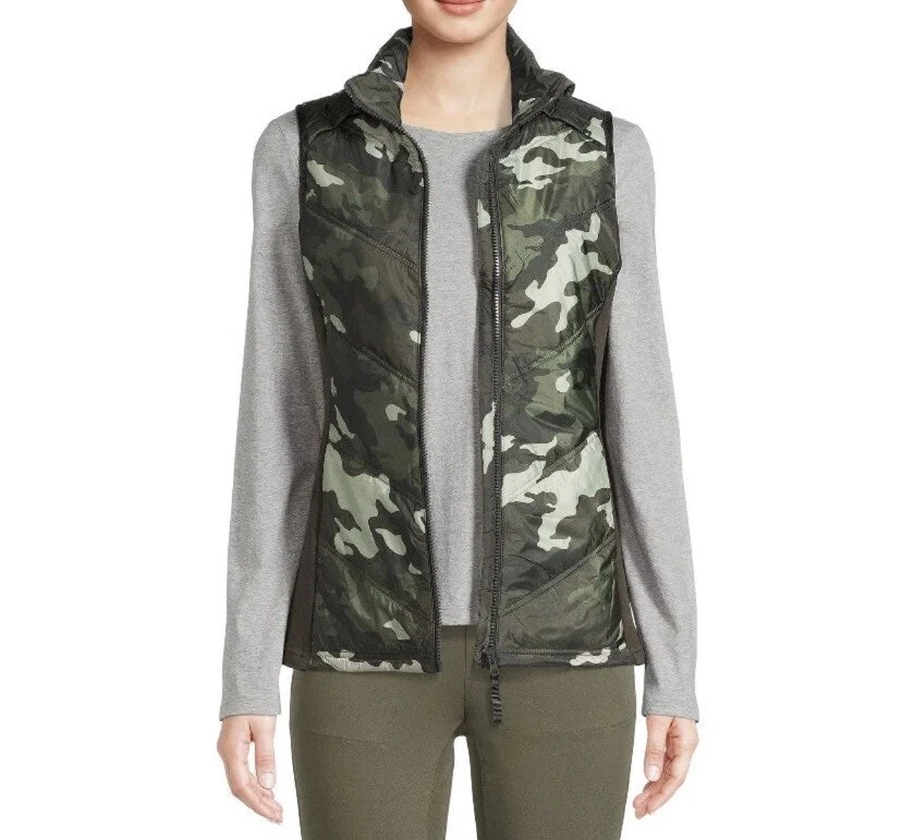 Avia Women's Performance Quilted Vest Green Camouflage Size XS (0-2)