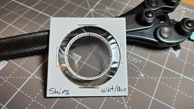 Seiko Ships white/blue chapter ring for SBSA191, Skx007, Skx009 - Image 1 of 2